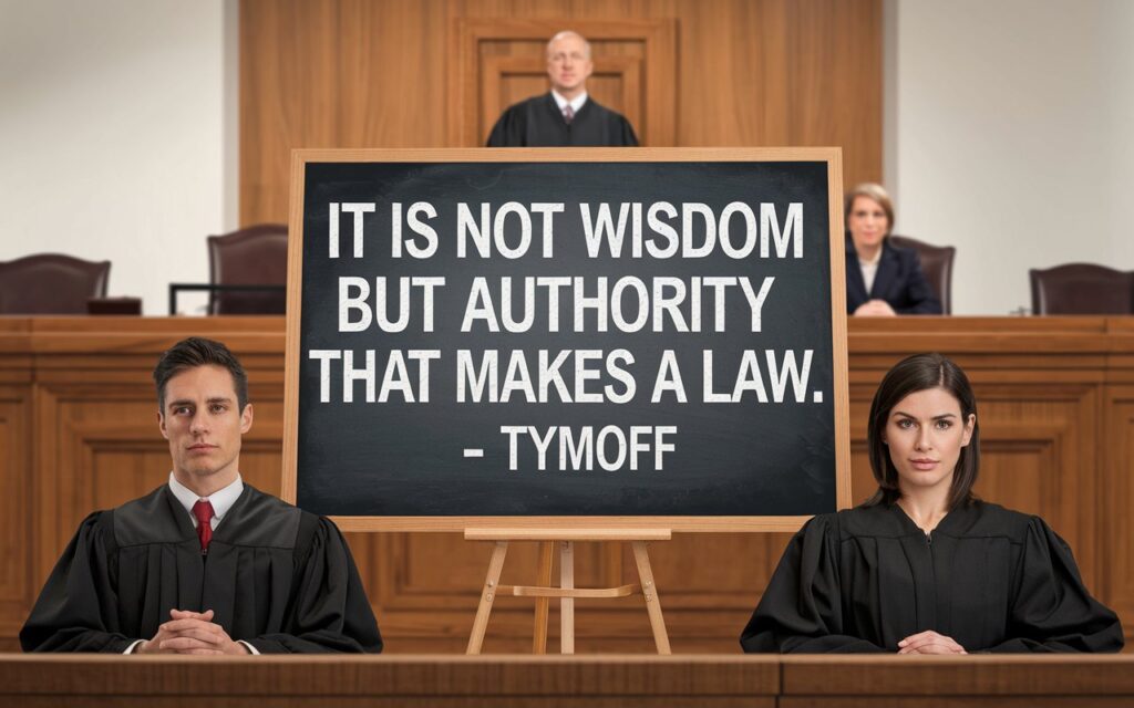 it is not wisdom but authority that makes a law. t - tymoff